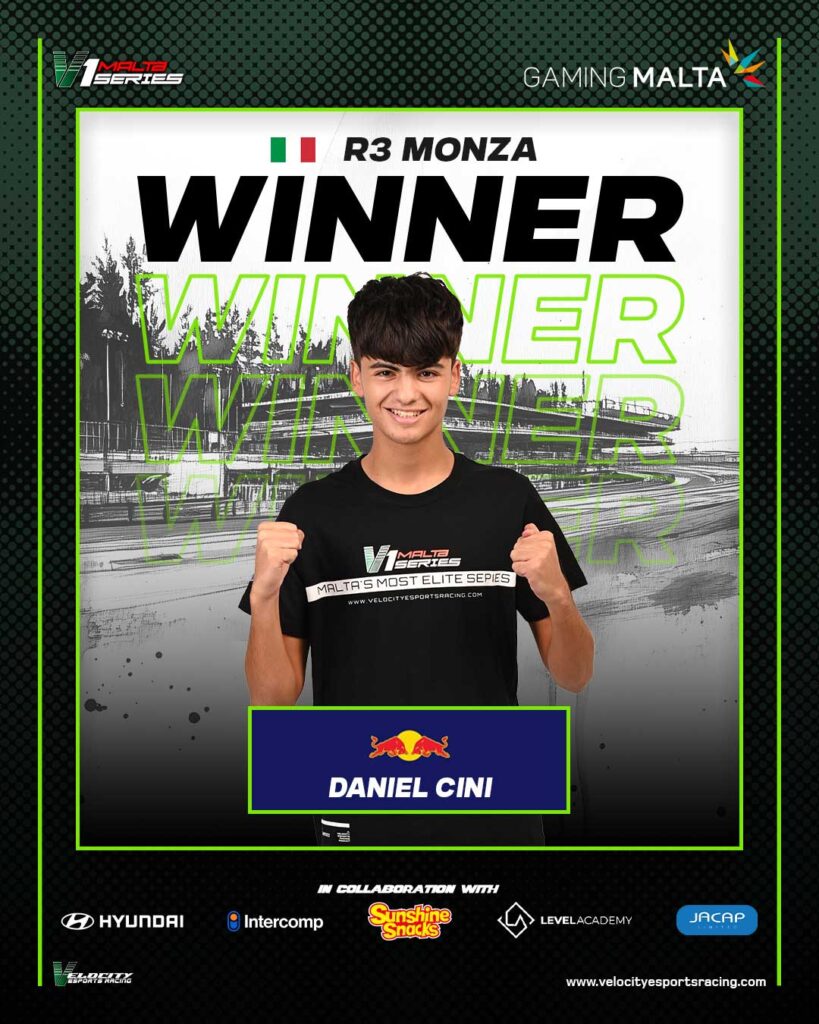 V1 MALTA SERIES ROUND 3: CINI MAINTAINS 100% WINNING START IN MONZA